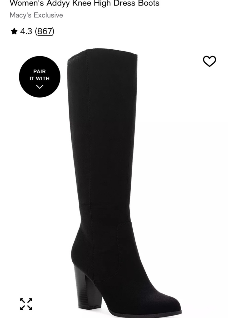 Knee-High Dress Boots — Black
